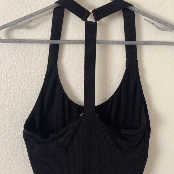 Bebe Logo Racer Back Ribbed Bodycon Dress - Picture 8 of 10